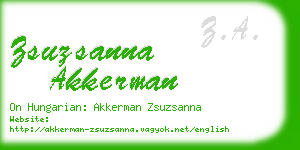 zsuzsanna akkerman business card